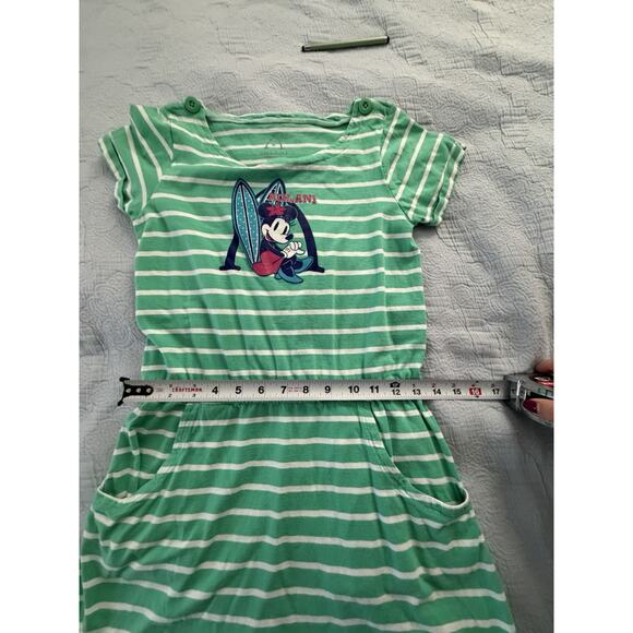 Disney Girl's Aulani Resort Minnie Mouse Green White Striped Dress Sz XL - Picture 5 of 8